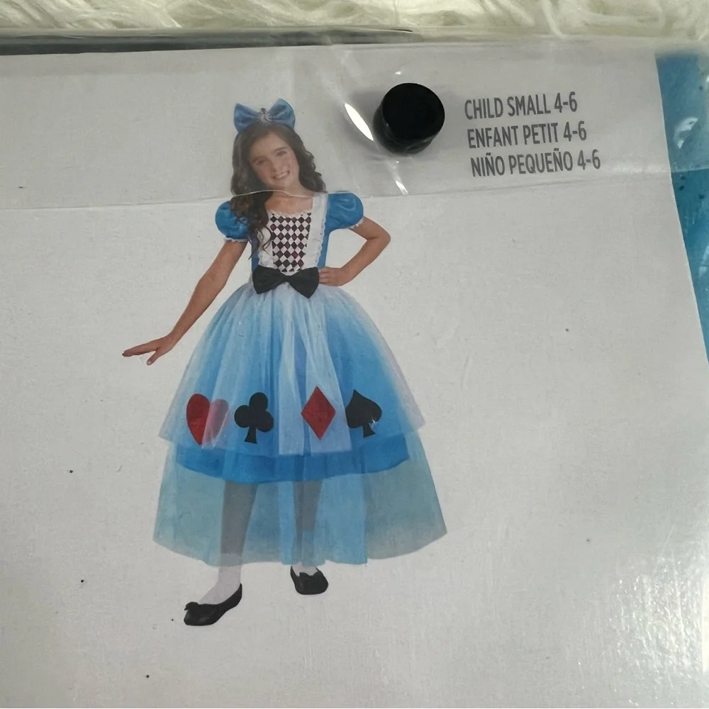 Alice In Wonderland costume dress child S 4-6 NEW Halloween Miss Wonderland